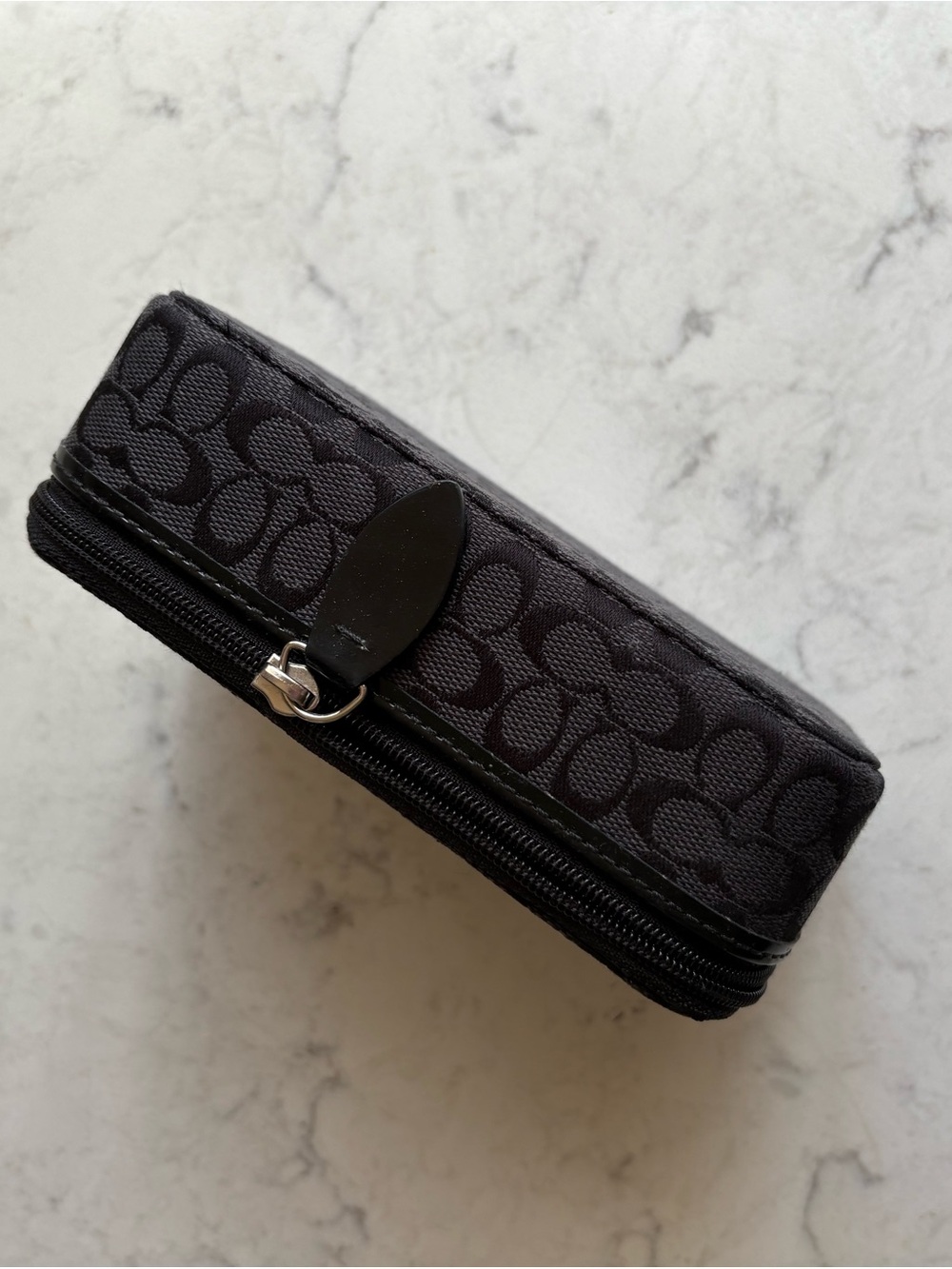 Coach Black Signature Jewelry Box